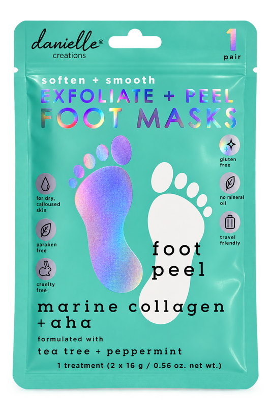 Danielle Creations Exfoliate + Peel Foot Mask – Marine Collagen & AHA
