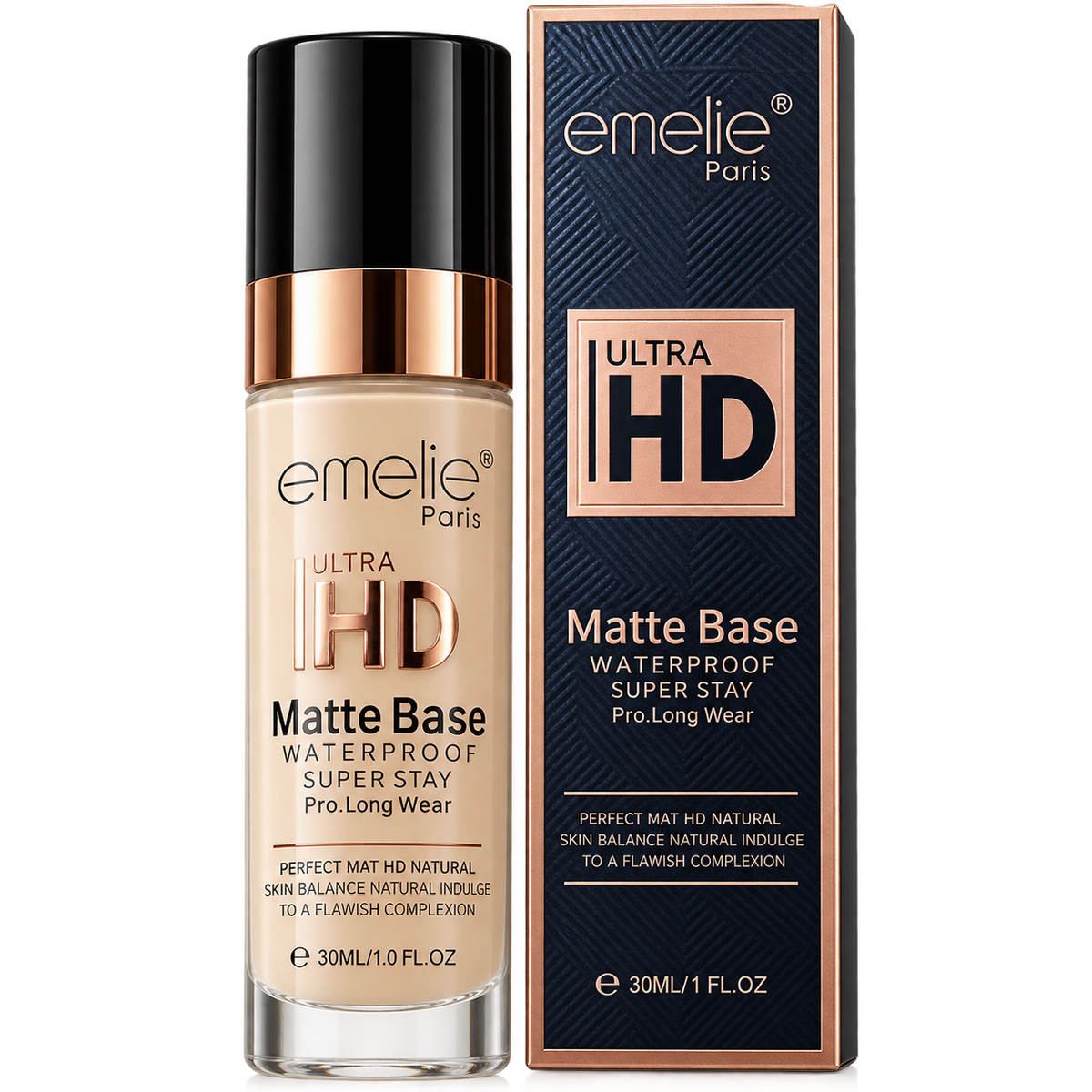 Emelie Paris Ultra HD Matte Base Foundation – 30ml